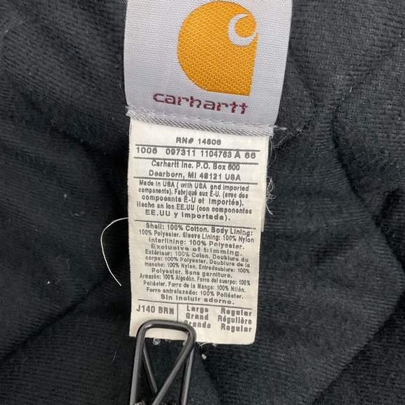 Y2K Carhartt Brown Jacket Large Duck Cotton Canvas Quilted Lining Chore Coat - Picture 10 of 11